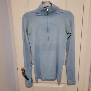Lululemon Swiftly Tech Quarter-Zip Pullover - Light Blue, Size 6